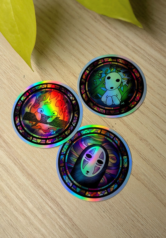 Lot de 3 stickers holographique